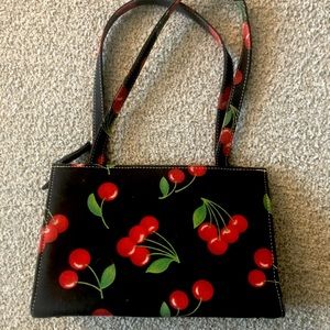 Black And Red Cherry Rockabilly Purse